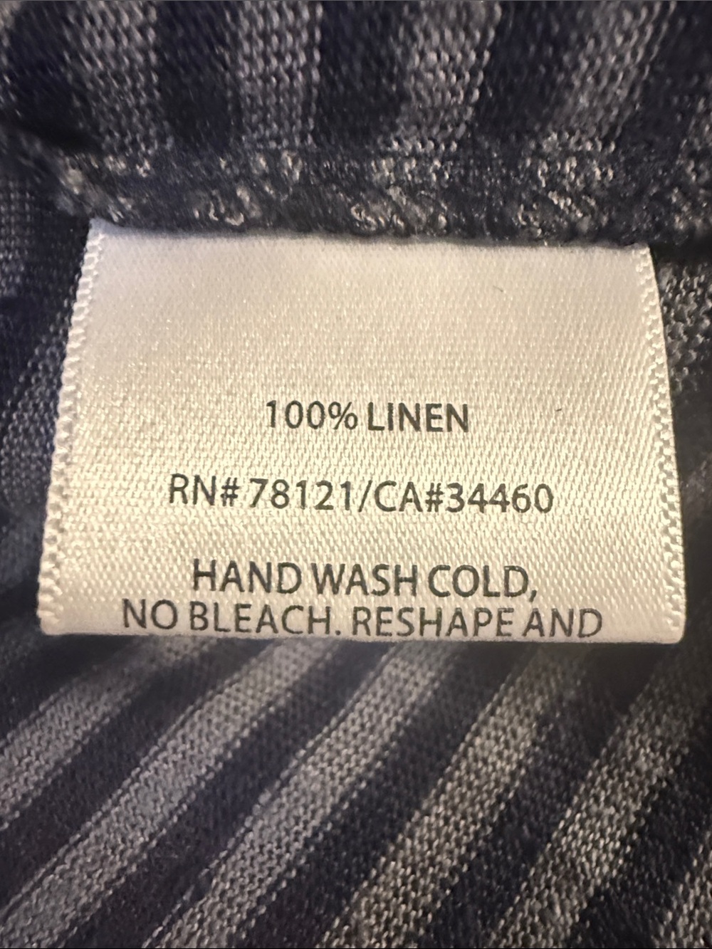 Eileen Fisher Navy and Gray Striped Knit dress or tunic - Picture 3 of 4